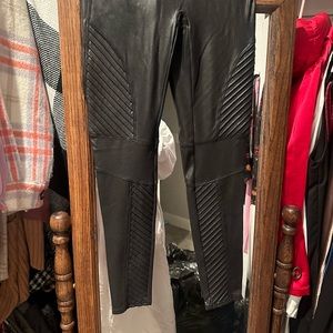 Spanks faux Leather Moto Tights